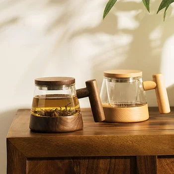 De alto valor de vidro chá de separação de água xícara de chá de escritório de estilo Japonês, simples, criativo magnético da copa 2