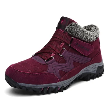 Caminhadas de inverno Sapatos para as Mulheres Couro Verdadeiro Non-Slip Exterior Botas Sapatos de Trekking Impermeável Tênis Acampamento Sapatos de Desporto 1