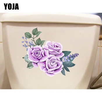 YOJA 21.4*18.4 CM Criativo, Romântico Purple Rose casa de Banho Decoração Home da Parede Wc Adesivo T1-0923 1