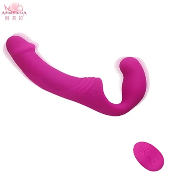 Novo 10 Modos De Vibração Sem Alças Duplo De Vibração Lésbicas Vibrador Vibrador De Silicone Mulheres Casal Massagem Adultos Brinquedos Sexuais Para A Mulher 1