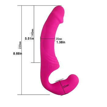 Novo 10 Modos De Vibração Sem Alças Duplo De Vibração Lésbicas Vibrador Vibrador De Silicone Mulheres Casal Massagem Adultos Brinquedos Sexuais Para A Mulher 2