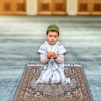 Novo Fina Viajar Islâmica Oração Tapete De Carpete Para O Culto Salat Musallah Tapete De Oração Orando Tapete Tapete 1