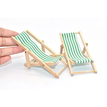 Mini Cadeira De Praia Costeira Assentos De Cadeira De Boneca Móveis De Casa De Jogo Brinquedos De Madeira Casa De Bonecas Acessórios Artesanais Presente/Artesanato 1