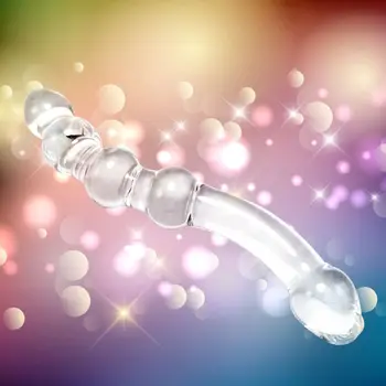 Vibrador de vidro Artificial do Pênis de Cristal Bead Anal Plug anal Massagem de Próstata Masturbar Brinquedo do Sexo para Adultos 1