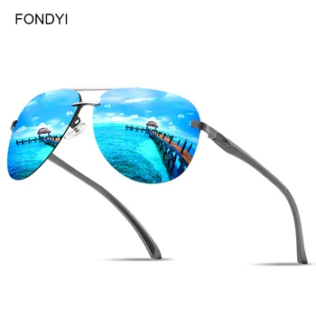 FONDYI 2020 Alta Qualidade Polarizada Aviação Óculos de sol de Condução de Pesca Legal de Óculos de Sol Estilo Único Piloto Preto com Case 1