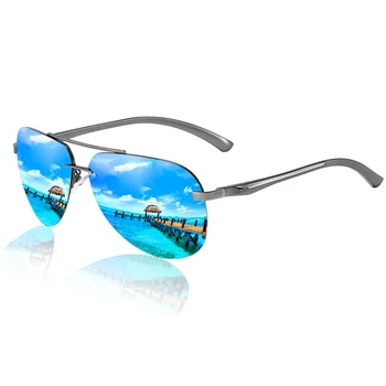 FONDYI 2020 Alta Qualidade Polarizada Aviação Óculos de sol de Condução de Pesca Legal de Óculos de Sol Estilo Único Piloto Preto com Case 2
