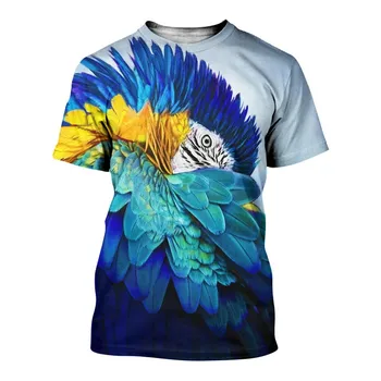 A moda animal papagaio T-shirt de manga curta, camisa de moda 3D impresso T-shirt Harajuku Rua Top Casual Harajuku T-shirt 2