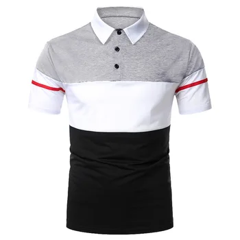 O verão masculino de Polo Camisa de Manga Curta Polo T-shirt de Retalhos Casuais Roupas de Camisas Para Homem T-Shirts para os Homens 1
