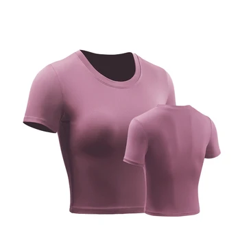 Yoga Crop Tops Das Mulheres Blusa Camisas Femininas Ginásio De Vestuário De Compressão De Sportswear Execução Roupas De Manga Curta, Calça Guardas De Erupção 1