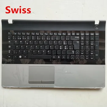Suíça/Alemanha/francês laptop Novo teclado com touchpad pamlrest para Samsung 300E7A 305E7A 300E7X 17.3