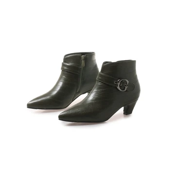 Mulheres botas de 2020 Moda Outono Inverno Botas de Senhoras botas Ankle Boot zíper alta calcanhar Sapatos Confortáveis plus size 32-46 18-84