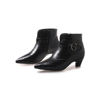 Mulheres botas de 2020 Moda Outono Inverno Botas de Senhoras botas Ankle Boot zíper alta calcanhar Sapatos Confortáveis plus size 32-46 18-84 2
