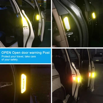 2@# Adesivos de carros Refletor Espelho Retrovisor Fita Reflexiva Acessórios para Carro Moto Bicicleta Capacete Adesivo de 4Pcs/set Reflectante 2