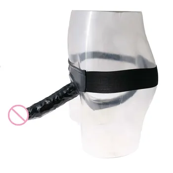 Realista vibrador Strap-On para iniciantes preto, Silicone Impermeável Arreios de Produtos do Sexo, produto adulto para o Homem Casais 1