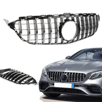 O Carro pára-choque Dianteiro, Grade Grelha Superior Para a Mercedes Benz Classe C W205 2015 2016 2017 2018 Plástico ABS Sem emblema