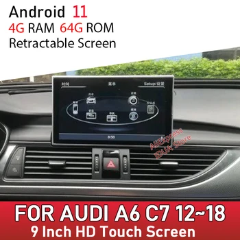 Android sem Fio 12 CarPlay 4+64GB Car Multimedia Player Para Audi A6 C7 2012~2018 MMI 3G RMC Auto GPS de Navegação da Tela de Toque 1