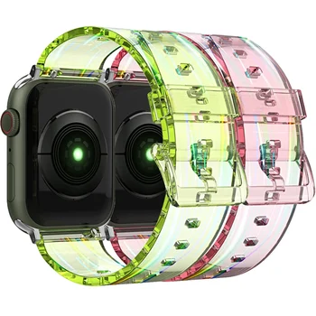 Pulseira para a Apple veja 7 41 45mm de Silicone Inteligente Pulseira de Relógio para o iWatch 6 SE 5 4 3 40mm 44mm 38mm 42mm Esporte Correia Correa 1