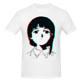 Serial Experiments Lain Anime Lain Iwakura T-shirt Harajuku Manga Curta T-shirt 100% Algodão Gráficos Tshirt Marcas Tee Topo