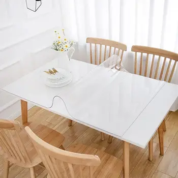Mesa de jantar com Tampa de PVC Transparência Impermeável, resistente aos hidrocarbonetos Matte Mesa Toalha de mesa de Vidro Macio Toalha de mesa de Cozinha toalha de Mesa 1
