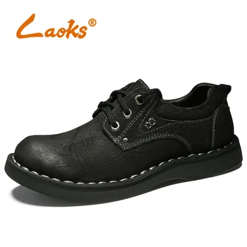 Laoks 2022 Novo Casuais Sapatos de Couro de Couro Larga do Pé Grossa Sola dos Homens de Ferramentas Sapatos de Couro, Laço na Mão do Dedo do pé Redondo feito à mão 1