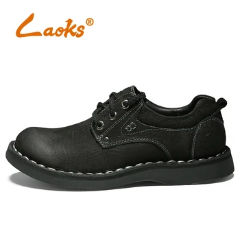 Laoks 2022 Novo Casuais Sapatos de Couro de Couro Larga do Pé Grossa Sola dos Homens de Ferramentas Sapatos de Couro, Laço na Mão do Dedo do pé Redondo feito à mão 2