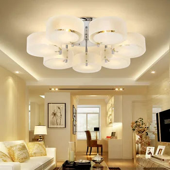Led luzes de teto de cristal da moda moderna de design de sala de jantar luminária Teo cristal branco sombra acrílica brilho WJ121210 2