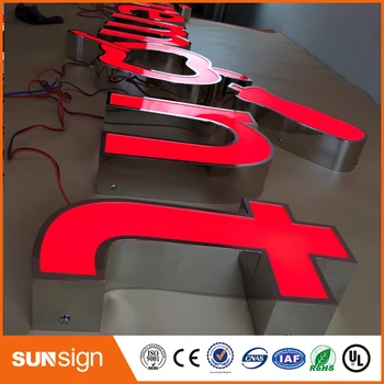 Frontlit de aço inoxidável sinais LED 3D iluminada letras de sinais para uso comercial publicidade personalizada 1
