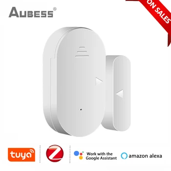 AUBESS Tuya Zigbee 3.0 Porta de Sensor de Janela Aberta Detectores de Entrada Smart Security Sistema de alarme Compatível Com Alexa Inicial do Google 1