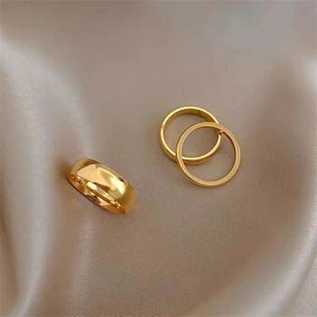 Anéis De Ouro Conjunto Simples Coreano Para As Mulheres Caber Todos Os Dedos De Casamento/Diárias-Jóias De Presente De Diferentes Tamanhos De Noivado Anel De Ideias 1