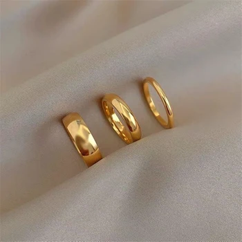 Anéis De Ouro Conjunto Simples Coreano Para As Mulheres Caber Todos Os Dedos De Casamento/Diárias-Jóias De Presente De Diferentes Tamanhos De Noivado Anel De Ideias 2