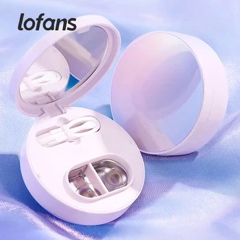 Lofans Vibração ultra-Sônica de Lentes de Contato Limpeza de Caixa de Uma chave de Controle de Óculos de Mini Aspirador com Espelho de Lavagem de Cuidado 2 Em Um 1