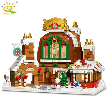 HUIQIBAO 1481PCS a Neve do Inverno a Casa Modelo Micro Blocos de Construção de Mini Diamond City Amigo Tijolos Conjunto de Crianças Brinquedos para Crianças Jogo de Menina 1