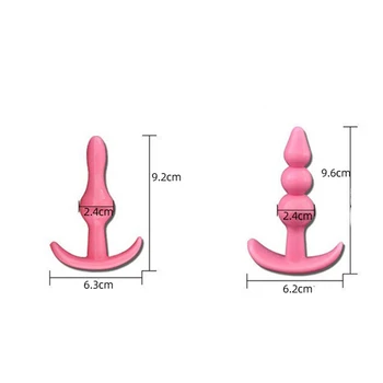Quente em forma de T Brinquedo do Sexo Anal Plug Flexível de 9,7 cm Estimulante do Adulto Massageador com Grânulos de Design Vaginal Bunda Contas para Homens Feminino 2
