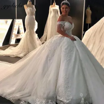 Requintado Marfim Querida Princesa Vestido De Noiva 2023 Off Ombro Vestido De Baile Frisado Apliques De Renda Vestidos De Noiva Vestido De Noiva 1