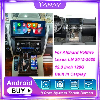 Carro do Andróide do Rádio de 2 Din Para Alphard Vellfire Lexus LM 2015-2020 Auto de Vídeo de Navegação GPS Receptor Estéreo Leitor Multimédia 1