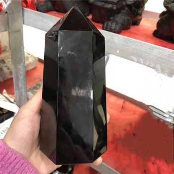 Natural de grandes dimensões preto obsidian pontos de em torno de em torno de 1kg fengshui de cristal dissipar a energia negativa 1