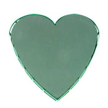 O Carro de casamento Forma de Coração de Flor de Espuma Gaiola Caixa com ventosa Verde Isopor Molhado Floral Bloco de Arranjos de Lama 2