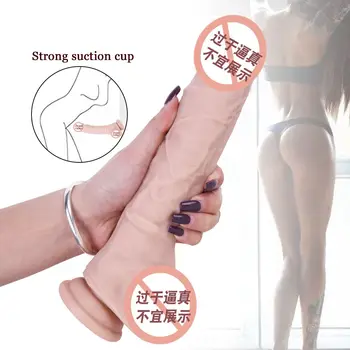 Lésbicas Wearable Dildo Grande Artificial do Pênis Inserir 18cm Super Grosso E Duro Realistas Fêmeas Masturbação ventosa 1