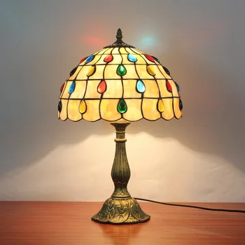 Europeia retro Tiffany vitrais quarto de cabeceira, candeeiro de mesa de bar, sala de refeições do grânulo da lâmpada de iluminação de sala 1
