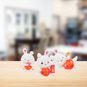 Coelho Coelho Estatueta Figuras Ano Zodíaco Estátua Chinês Decoração Em Miniatura, Brinquedos Do Animal De Micro Paisagem Sorte Shui Feng Novo 2