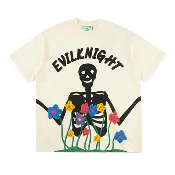 Mal Cavaleiro Bege Homens T-shirt de Algodão Esqueleto de T-Shirt das Mulheres Oversize Verão Tops Engraçado Hip Hop de Manga Curta T Harajuku XXXL 1