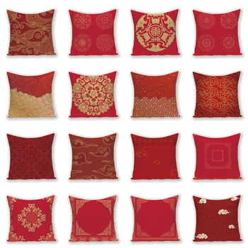 Nordic Feliz Capas De Almofada Escandinavos Travesseiro Caso De Cobertura De Nuvens Para Almofadas Decorativas Casa Sofá 45 X 45 Vermelha De Impressão Fronha 2