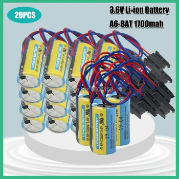 20PCS A6BAT 3,6 V 1700mAh PLC Bateria ER17330V de Lítio Li-ion 2/3A Baterias Para o Sistema do CNC do Servo 1