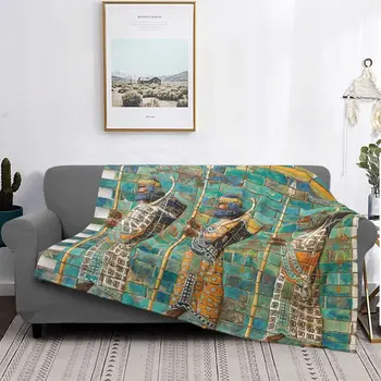 Persa Guarda De Dario, Persépolis Mosaico Antigo Cobertor Egípcio Egito Colcha Quente Espalhar Sofá-Cama De Lã De Roupa De Cama Fofa