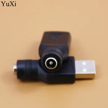 YuXi DC 5.5*2.1 mm tomada fêmea do USB 2.0 Macho Plug de Alimentação DC 5V Plugues Conector de Adaptador de Laptop PC 2