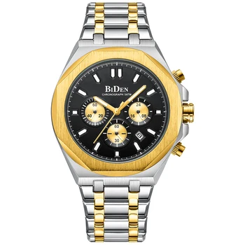 Multifunções Homens Relógio de Quartzo do Aço Inoxidável Relógios de Negócio Casual, o Ouro, a Prata Impermeável Relógio Luminoso Relógio Masculino 1