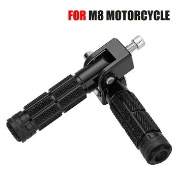 2 Pcs M8 8mm Motocicleta Motor Bike Dobrável para os pés Footpegs Pés de Pinos Traseiros Pedais Conjunto de CNC em Alumínio da Motocicleta Parte 1