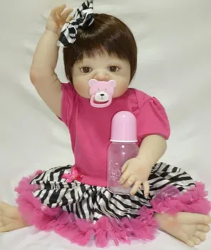 bonito design novo e Cheio de Silicone corpo de Boneca Reborn 55 cm 22 cm de vinil reborn baby girl bonecas brinquedos para crianças, presentes de aniversário 1