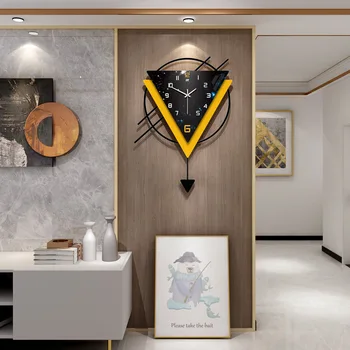 Moderno e minimalista personalidade criativa arte relógio de parede sala de estar Nórdicos atmosfera de casa de moda, decoração relógio de parede 2