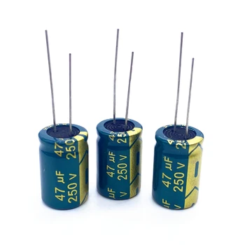 5pcs/monte 250v 47UF capacitor eletrolítico de alumínio tamanho 13*20 47UF 20% 1